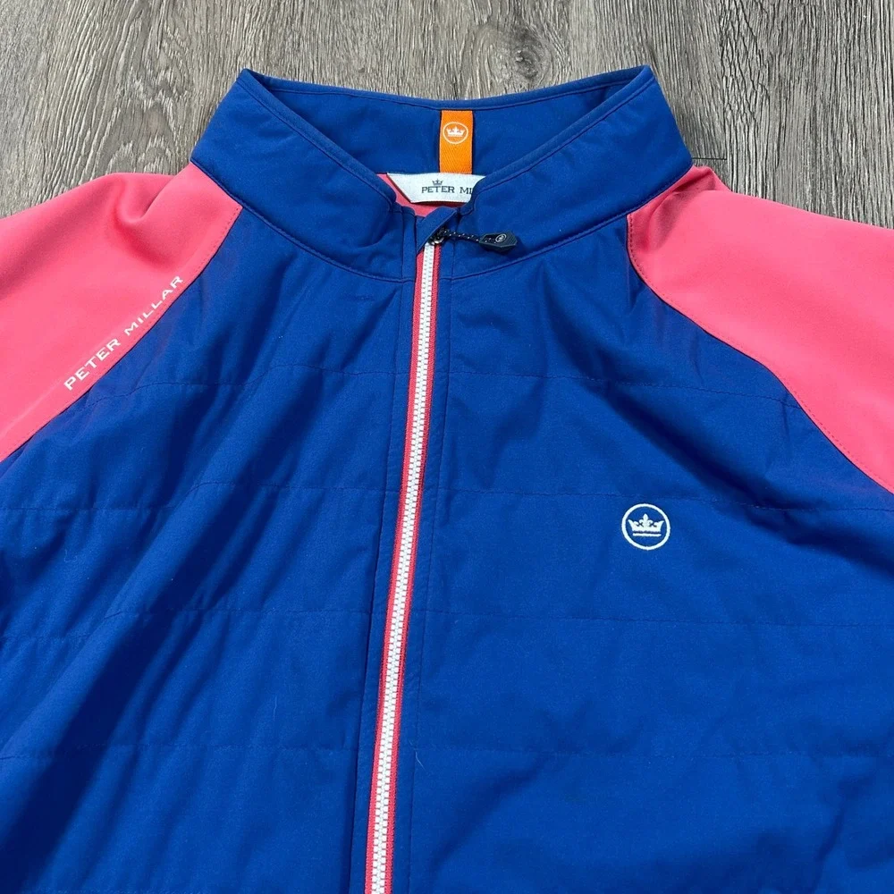 Peter Millar Hyperlight Merge Jacket XXL Pink Blue Hybrid Golf Windbreaker